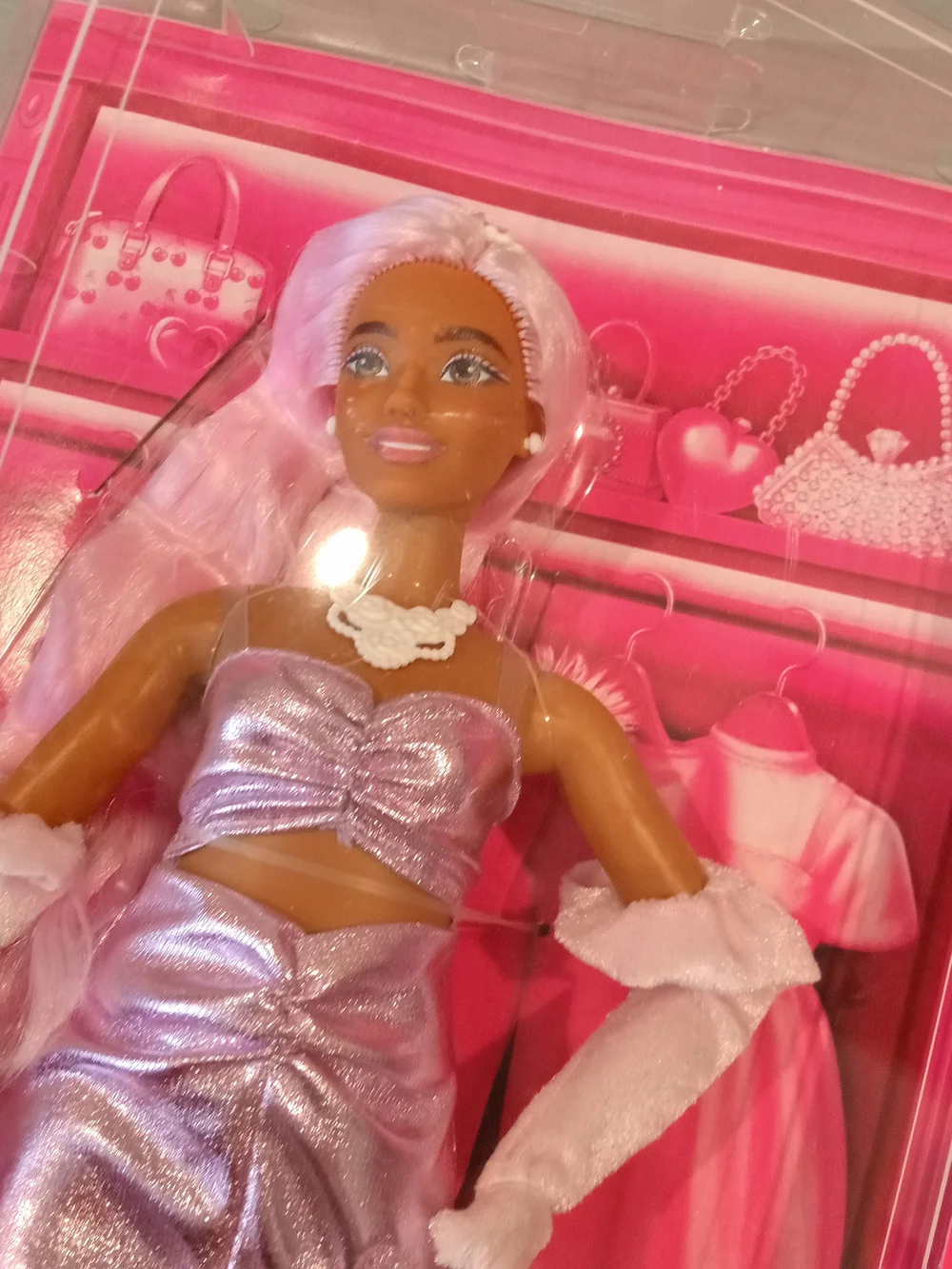 Barbie Lavender Metallic Two-Piece Dress Style Doll NIB
